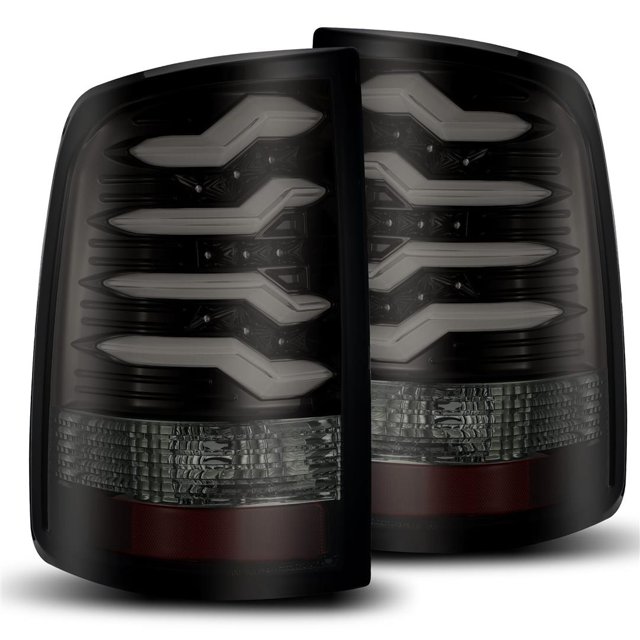 AlphaRex USA Tail Light Assembly - LED 640010 Pro-Series; Smoke Lens With Red Reflectors; Jet Black Housing; LED; Red Bulb; DOT/SAE Approved; Set Of 2