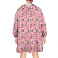 thumbnail image 2 of Wearable Oversized Blanket,Pink Christmas Santa and Tree Pattern Wearable Blanket Hoodie for Adults,Cozy Hooded Blankets with Super Pockets,Super Warm Fuzzy Pullover for Women & Men, 2 of 6