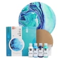 thumbnail image 1 of Juego profesional de pintura acrílica fluida - 4 colores en tonos azules (60ml cada uno) - Ideal para arte abstracto y técnicas de pouring, 1 of 6