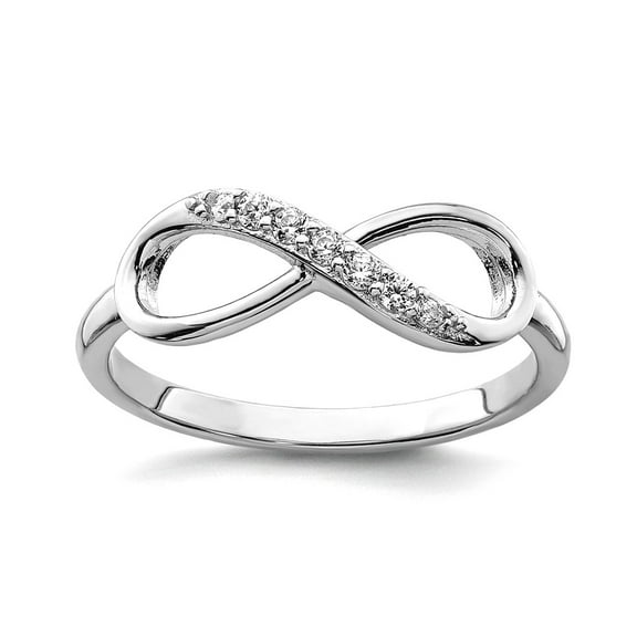 925 Sterling Silver Polished With Cubic Zirconia Infinity Ring Size 5 5mm Wide Ring for Women