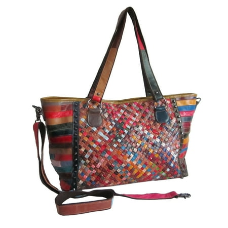 Amerileather Tote - Amerileather Cecily Woven Tote Bag