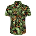 thumbnail image 4 of XIAONU Men's Hawaiian Shirt Tropical Leaf Print Casual Short Sleeve Button Down Vacation Beach Top, 4 of 4