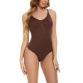 thumbnail image 1 of Body sin costuras con escote en V que moldea el cuerpo, ropa cómoda que combina con todo para uso diario de mujer, 1 of 5