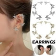 thumbnail image 3 of Nonpiercing Ear Cuff with Zircon Butterfly and Leaf Tassels Wrap Around Prof X1K2, 3 of 9