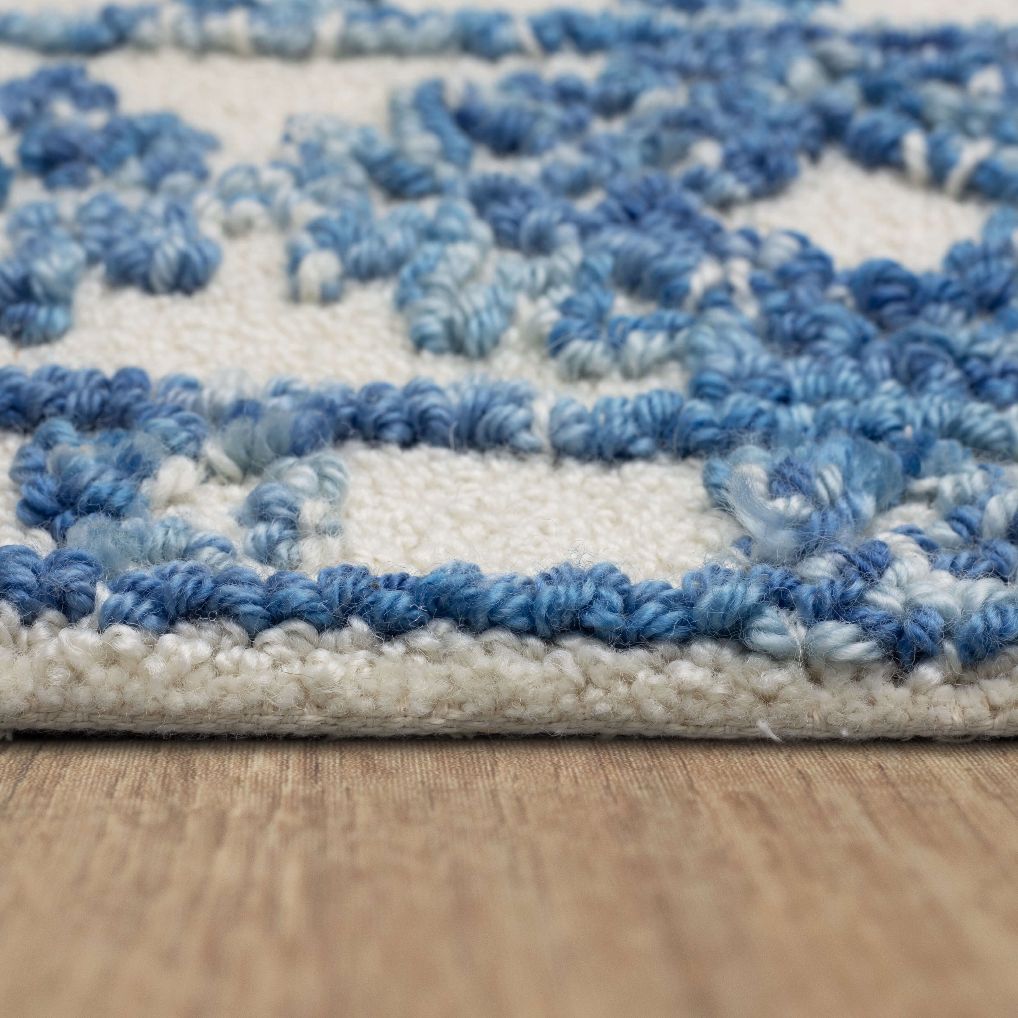 Mohawk Home Kids Collection Geometric Nomad Low Pile Stain/Fade Resistant Non-Skid Area Rug, Blue, 4' x 6'