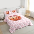 thumbnail image 3 of jejeloiu Baseball Sport Game Twin Comforter Sets,Pink Cute Bows Bedding Set For Girls Kids Reversible 2 Pieces, 3 of 8