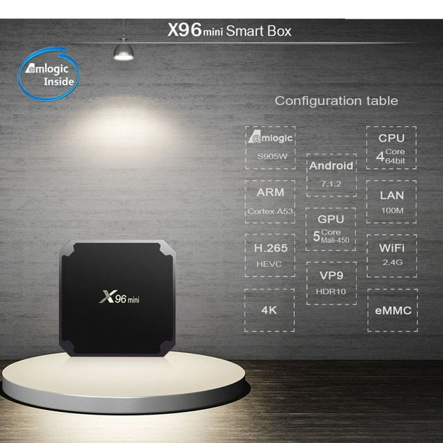 Boîtier Android TV X96 Mini Amlogic S905W Quadricœur Android 6.0 TV 1G/8G 2G/16G 2.4G Lecteur Multimédia WIFI