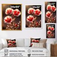 thumbnail image 4 of Designart "Radiant Glow of Gilded Poppy Essence II" Floral Canvas Wall Art - Traditional Red Poppies Hallway Wall Art Decor, 4 of 6