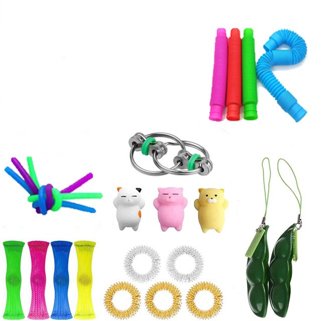 TheFound Ensemble de Jouets Sensoriels Anti-Stress avec Jeu de Chaîne Magique Push Pop Coloré