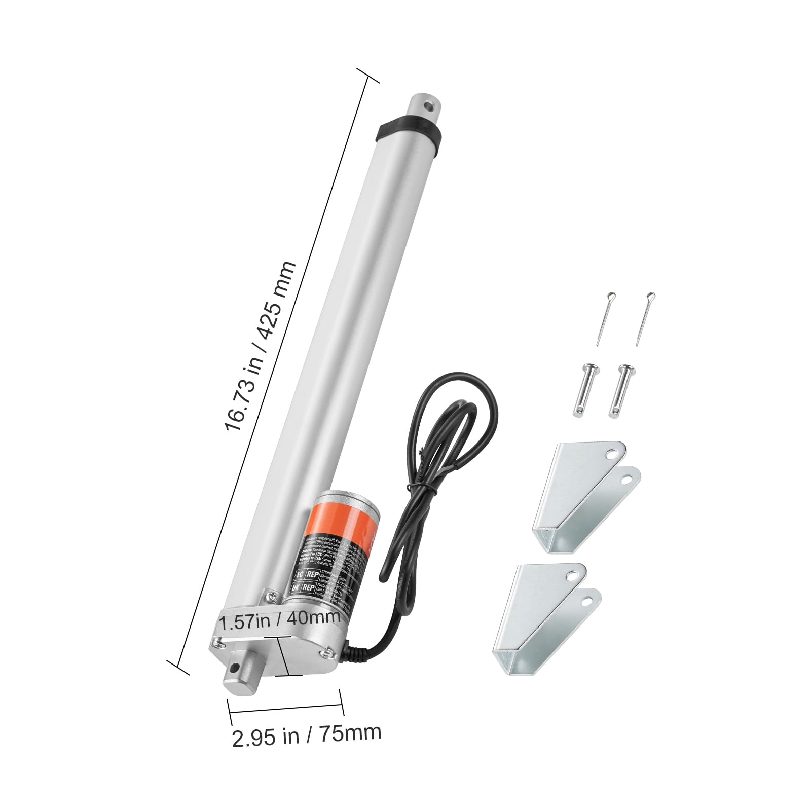 KFFKFF Linear Actuator 12V, 12 Inch High Load 330lbs/1500N Linear Actuator, 0.19"/s Linear Motion Actuator with Mounting Bracket and IP54 Protection