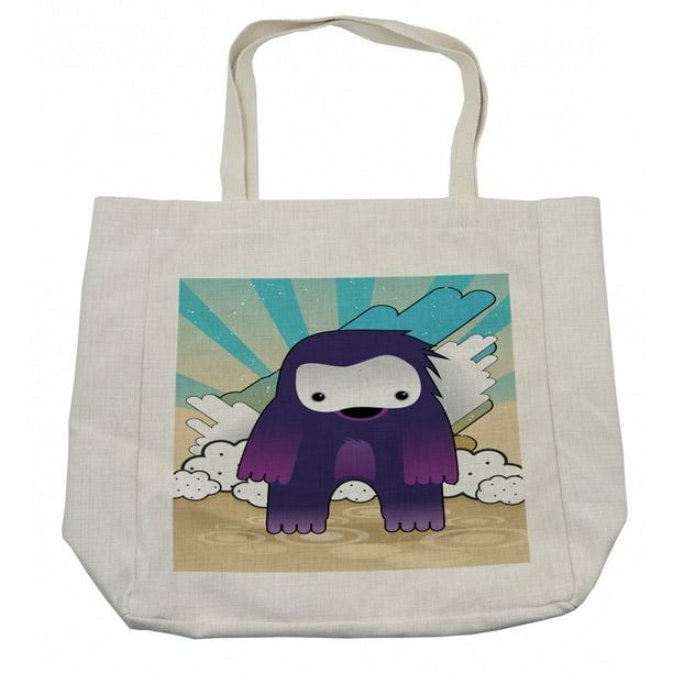 Anime Shopping Bag, Japanese Manga Character Monster on an Abstract Retro Style Background, Eco-Friendly Reusable Bag for Groceries Beach and More, Anime Shopping Bag, Japanese Manga Character Monster on an Abstract Retro Style Background, Eco-Friendly Reusable Bag for Groceries Beach and More,