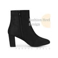 thumbnail image 3 of BLISSFUL STEP Square Toe  Block Heel Ankle Boots for Women Black 5.5, 3 of 6