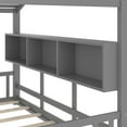 thumbnail image 6 of Miniyam Twin Size Montessori Floor House Bed with Roof Design and Storage Shelf for Kids, Gray, 6 of 7