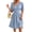 Light Blue, variant on Women's Ruched Surplice Short Sleeve Dress 100% Polyester with Sheer Overlay and Stretchy Bodice for Evening Wear
