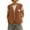 Brown, variant on Vixolx Womens Cropped Sherpa Vest V Neck Button Down Sleeveless Fuzzy Fleece Jacket with Side Pockets Casual Loose Warm Fall Outerwear