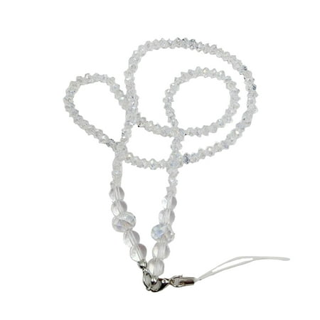 SSKFHGI 1Bling Neck Crystal Bling Beads Lanyard Strap ID Name Key Phone Badge US