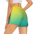 thumbnail image 4 of Picia Teal To Yellow Gradient Pattern Women's 2 in 1 Athletic Running Shorts High Waisted Workout Casual Gym Sweat Shorts with Comfy Liner Zipper Pockets-XX-Large, 4 of 9