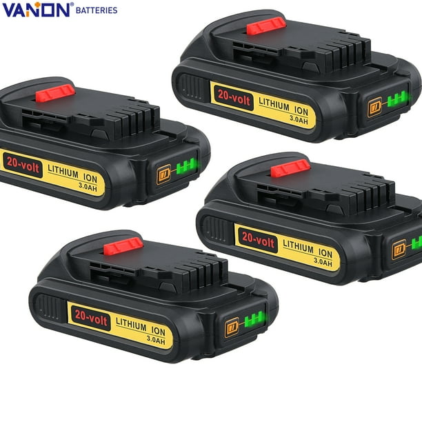 4Pack For Dewalt DCB201 20V 20 Volt Max LITHIUM Battery Pack DCB207