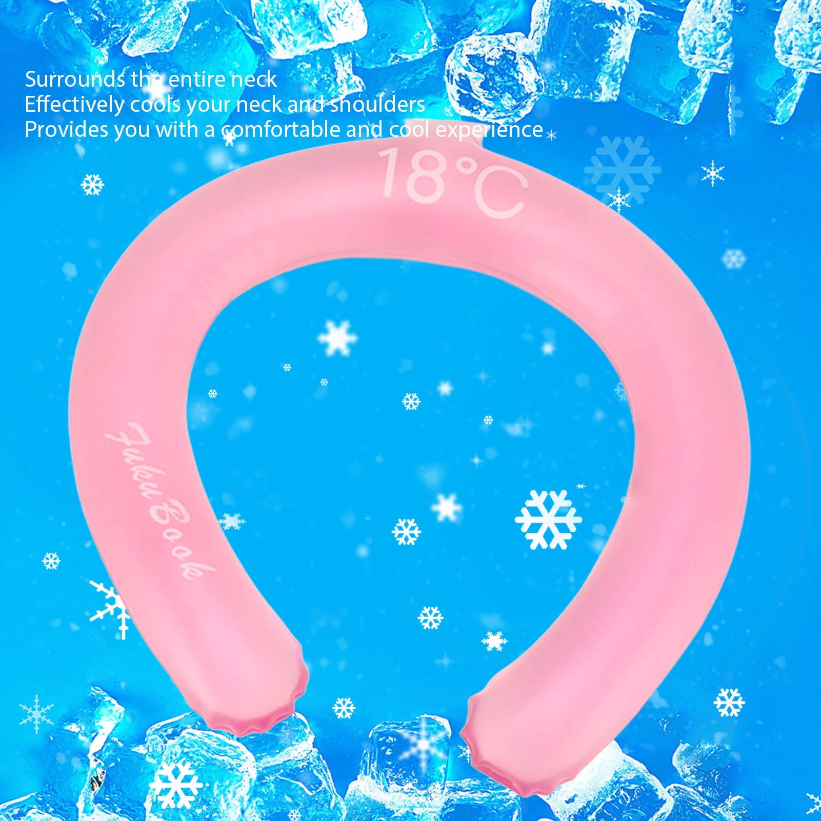 Yajisi Neck Cooling Tube, Reusable Hands-Free Wearable Neck Cooler Wrap, Lightweight Pink Cooling Neck Wrap for Summer Outdoor Sports, 7.09 x 6.69 x 1.18 in