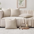 thumbnail image 5 of SUSIELADY Set of 4 Decorative Throw Pillow Covers 18x18 Inch, Soft Chenille Cushion Covers for Couch Sofa Bed, Boho Farmhouse Style for Living Room & Bedroom Decor, Cream, 5 of 7