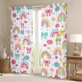 thumbnail image 2 of Homewish Cute Cartoon Rainbow Curtains Pack of 2 (42x84 Each),Colorful Bowtie Bowknot Curtains Blackout,Clouds Loves Pattern Bedroom Curtains For Girls Teens,Luxury Bedroom Decor, 2 of 6