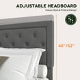 thumbnail image 6 of Amolife King Bed Frame with Adjustable Headboard, Fabric Upholstered Platform Bed, No Box Spring Required, Dark Gray, 6 of 8