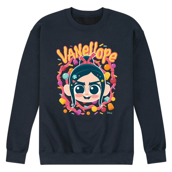 Disney Wreck It Ralph - Vanellope & Candy - Men's Crew Neck Fleece Pullover