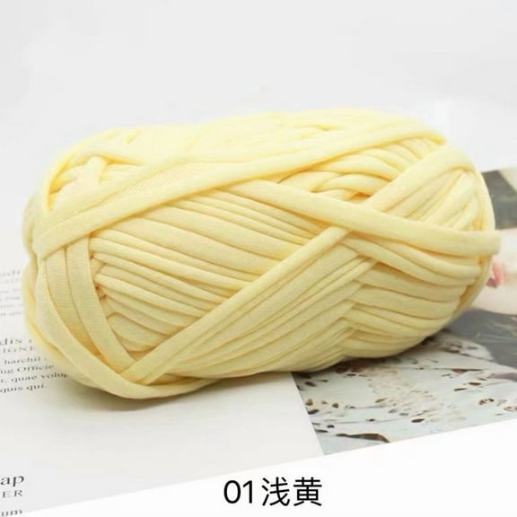 Xiao Hua light yellow T-shirt yarn, 1-twist - high-quality recycled cotton blended yarn, durable craft yarn for weaving baskets, DIY home storage and decoration projects