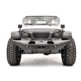 thumbnail image 1 of Fab Fours Bumper GR4610-1 Grumper; Modular Full Width Design; Direct Fit; Mounting Hardware Included; With Grille; With D-Ring Mounts; Powder Coated Black Steel; Compatible With Light Bar Mount Insert, 1 of 5