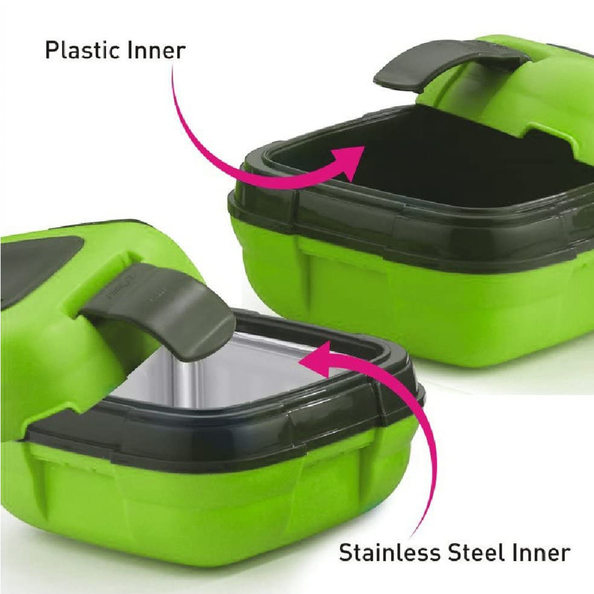 Pinnacle Thermoware Thermal Lunch Box Set Lunch Containers for Adults &  Kids, Green 