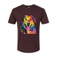thumbnail image 3 of Smiling Dog | Colorful Neon Golden Retreiver | Dean Russo Art Animal Lover Mens Premium Tri Blend T-Shirt, Cardinal, XX-Large, 3 of 6