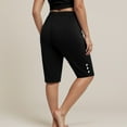 thumbnail image 4 of vigerkar Women's Elastic Waist 3/4 Capri Harem Pants Casual Legging Solid Yoga Trousers Black, L, 4 of 7