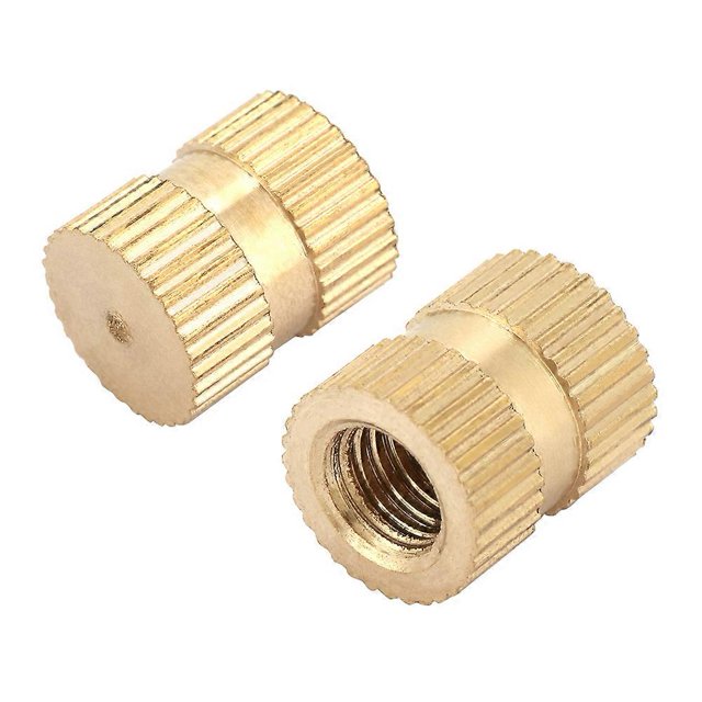 Tuercas moleteadas con rosca hembra M2, tuercas de inserción roscadas de latón, kit surtido de tuercas soldadas hidráulicamente M2*6*3,2100 piezas