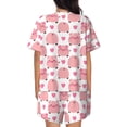 thumbnail image 4 of Womens Pajama Sets With Pocket, Pink Cartoon Cute Pig Heart Lounge Sets Short Sleeve Sleepwear PJ Sets for Women, 4 of 6