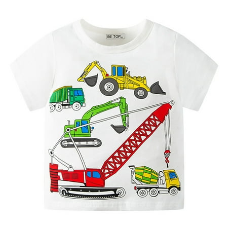 

Thermal Top Boy Toddler Kids Baby Boys Girls Cartoon Cars Summer Short Sleeve Crewneck T Shirts Tops Tee Clothes For Children Outfits