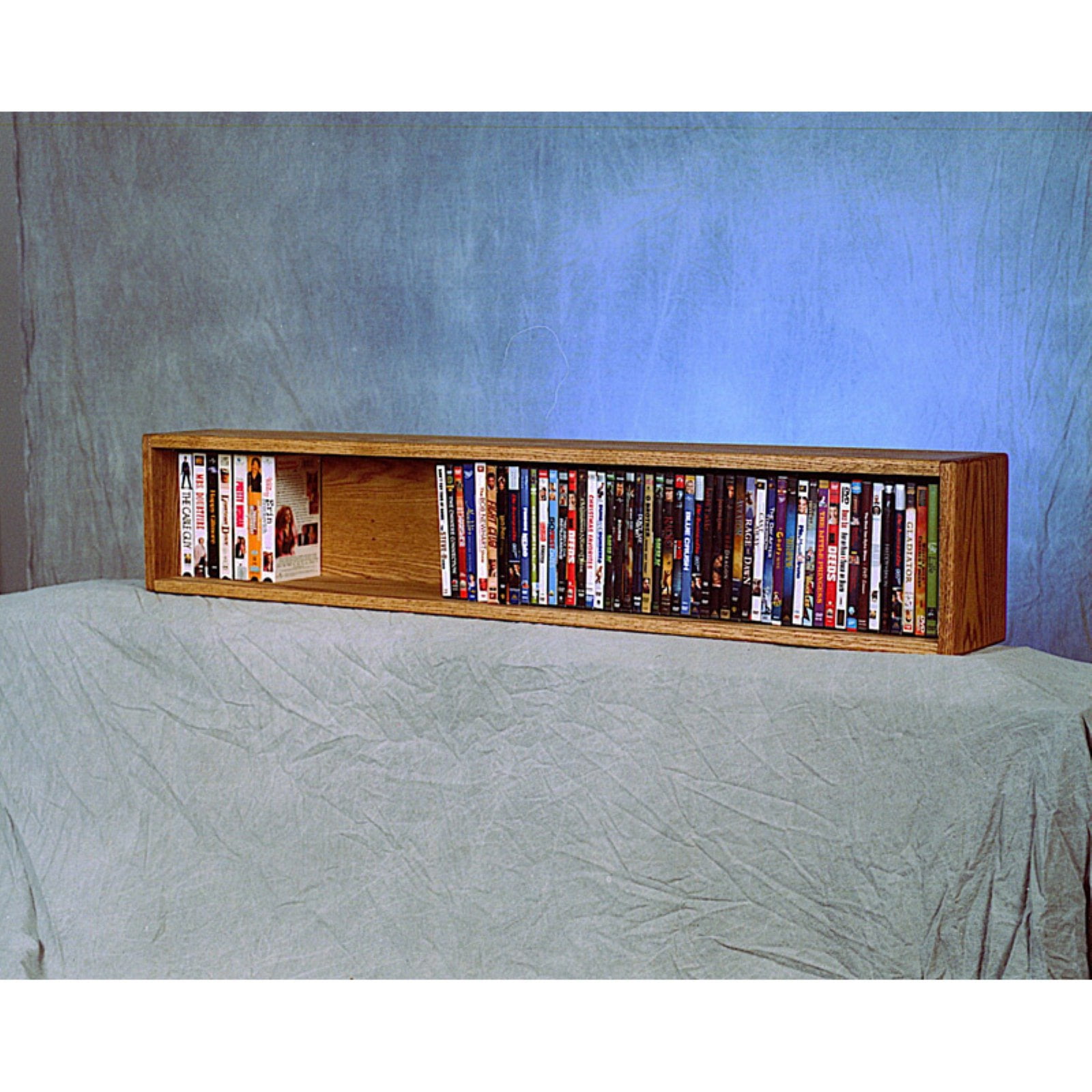 The Wood Shed Solid Oak Wall Shelf Mount 118 Cd Dvd Vhs Media Cabinet