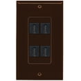 thumbnail image 1 of RiteAV - 4 Port HDMI 2.0 Decorative Wall Plate (Brown), 1 of 1