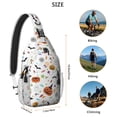 thumbnail image 5 of Sling Backpack,Playful Halloween Icons Pattern Sling Bag with Water Bottle Holder,Waterproof Sling Bag for Men/Women with Headphone Jack for Hiking,Travel, 5 of 6