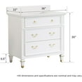thumbnail image 6 of ANGELES HOME 36" Bathroom Vanity with 24" Wall Mounted Mirror Cabinet, Wooden Bathroom Vanity with Sink Set, Freestanding Bathroom Furniture for Home Decor and Storage Organization, White, 6 of 7