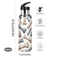 thumbnail image 5 of ALAZA Bones Dog Pattern Water Bottle Insulated Flask Stainless Steel Straw Lid 20 oz, 5 of 6
