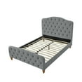 thumbnail image 6 of Rustic Manor Sherlyn Velvet Tufted King Size Bed frame, No Box Spring Needed, Grey, 6 of 9