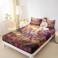thumbnail image 4 of Manfei Cartoon Uniron Full Size Sheets,Princess Castle Bed Sheets,Colorful Fairy Tale Sheet Sets For Girls Teens,Ultra Soft Home Decor,4 Pieces, 4 of 7