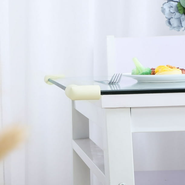 10pcs Protector de Esquinas de Espuma en Forma de U Cojín Guardabordes para Muebles Blanco