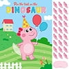 Pin The Tail On The Dinosaur Birthday Party Games for Kids - 21'' X 28" Party Decorations Supplies Dinosaur Poster with 24 pcs Dino Tails Stickers Boy Girl Dinosaur Theme Classroom Acti