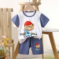 thumbnail image 4 of Toddler Kids Outfit Sets Summer Cartoon Excavator Printed Short Sleeved Tops And Shorts Set Kids Boys Girls Loungewear Outfit Sets，2Piece，12 -18 Months, 4 of 4