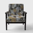 thumbnail image 3 of Designart "Gold Glamour Squares II" Upholstered Modern Accent Chair - Arm Chair, 3 of 5