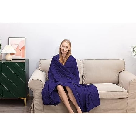 MUTLU HOME GOODS Soft Weighted Blanket, Heavy Blanket with Glass , Breathable and Calming Weighted Blanket for Adults 20 lbs Weighted Blankets