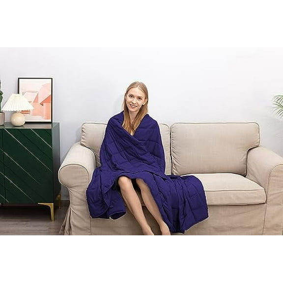 MUTLU HOME GOODS Soft Weighted Blanket, Heavy Blanket with Glass , Breathable and Calming Weighted Blanket for Adults 20 lbs Weighted Blankets
