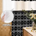 thumbnail image 3 of No Hook Shower Curtain, Black Boho Shower Curtains for Bathroom with See Through Top Window, Vintage Ethnic Tribe Abstract Art Geometric Waterproof & Washable Bath Curtain Long 72"x78", 3 of 9