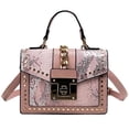 thumbnail image 1 of Bolso de hombro tipo serpentina de moda para mujer, bandolera de piel sintética, con cadenas de lujo, cuadrado, 1 unidad, rosa, 1 of 5
